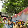 AAP leaders Arvind Kejriwal, Raghav Chadha & others join the wedding celebrations of Punjab CM Bhagwant Mann in Chandigarh today.