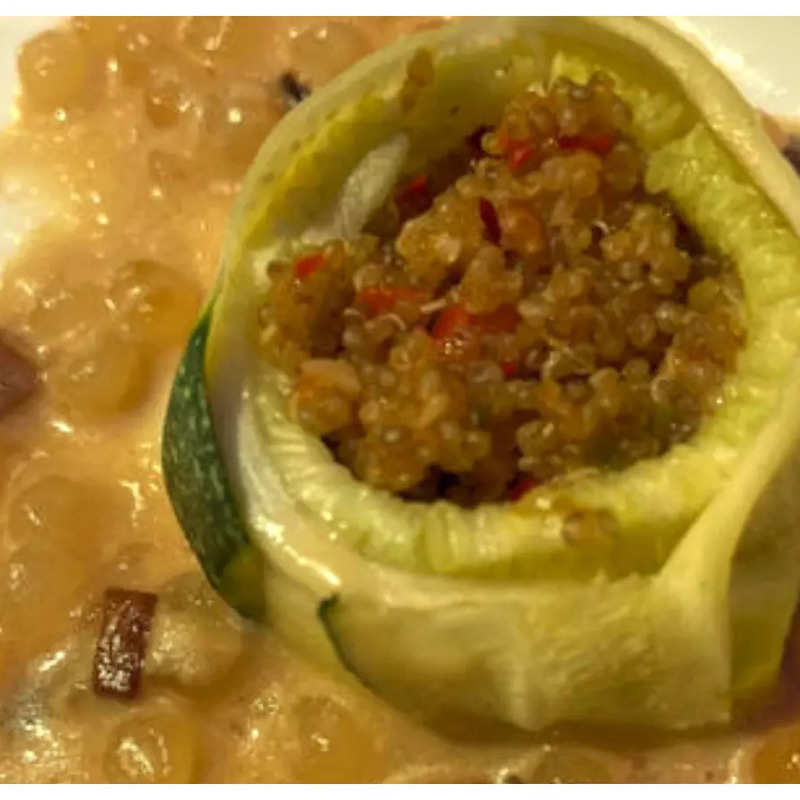 Quinoa stuffed zucchini in Sago sauce recipe by Ritu Oswal on Times Food