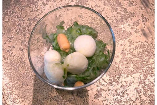 Cucumber Salad in Plum Sauce with Tofu Balls