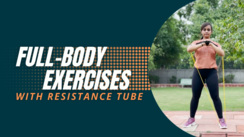 
Full-body exercises with resistance tube
