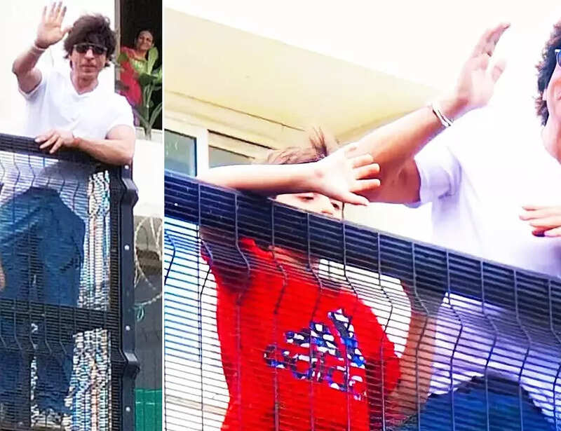 Pictures of Shah Rukh Khan and AbRam greeting fans go viral; netizens call it &lsquo;Perfect Eidi&rsquo;