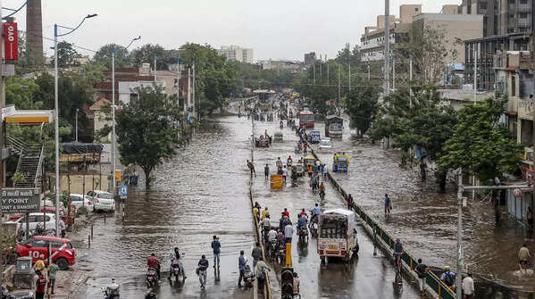 Gujarat rain: Photos of waterlogged streets, submerged vehicles