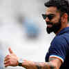 Virat Kohli gestures ahead of the 1st ODI between England and India at The Oval in London.