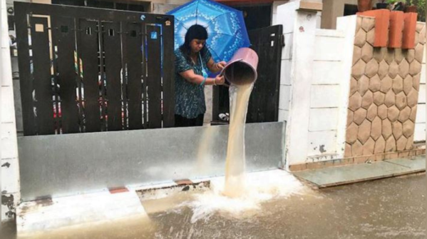 Rainwater in Rajkot home