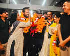 Pratik Gauri & Prateek Dwivedi get a warm welcome at the Delhi airport as their Web3 startup attains the unicorn status