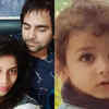 His wife and son