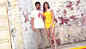 Vijay Deverakonda dons a beige t-shirt paired up with light grey jeans, Ananya Panday  opts for a bright yellow body-con dress paired up with yellow heels