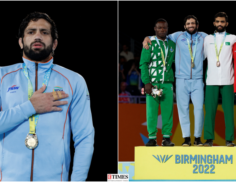Ravi Kumar Dahiya bags wrestling gold at CWG 2022, see pictures of the winning moment from Birmingham