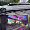 Romantic ride in a white Limousine
