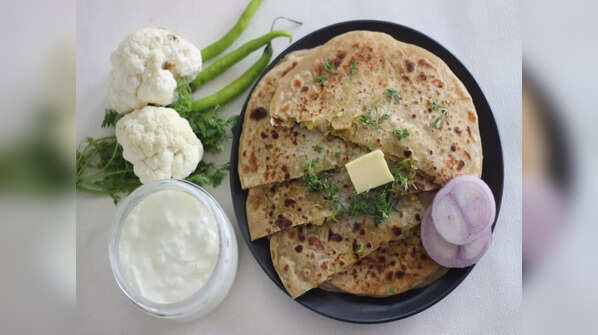 Cauliflower onion paratha