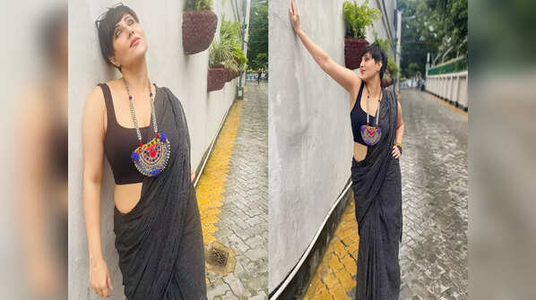 Saree with some glam baubles