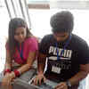 A couple from Supertech Emerald court working from home from Parsvnath Prestige on Sunday