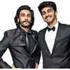 Ranveer Singh and Arjun Kapoor rehearse on stage for their role as hosts ahead of the grand event