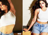 These latest pictures of Janhvi Kapoor in a crop top & denim shorts prove she is a true blue fashionista
