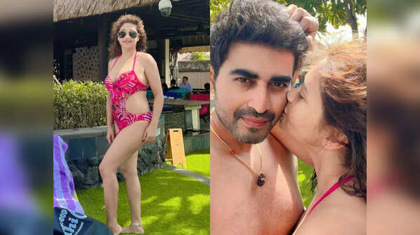 Rocking a pink monokini