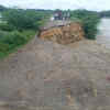 Arahatti-Tadahal road collapses after rain water in Navalagunda taluk in Dharwad district.