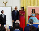 Barack and Michelle Obama unveil presidential portraits at White House