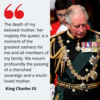 Britain's new king, Charles III, said that queen Elizabeth II was a "cherished sovereign and a much-loved mother"