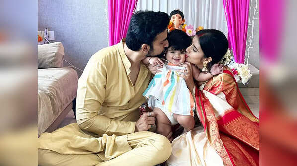 Showering love on baby Ziana