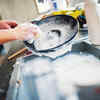 The bubbles in dishwashing liquid