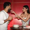 Mouni cuts the cake with Suraj