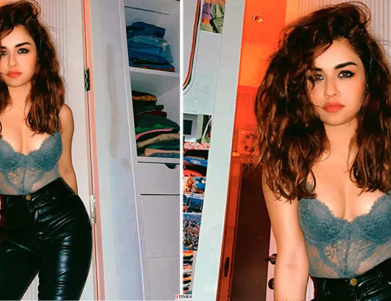 Avneet Kaur sets hearts racing in a lacy bralette and high-waisted jeans