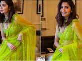 Anushka Sharma leaves fans smitten in a lime green saree, see pictures