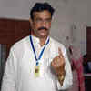 Rebel BJD independent candidate, Rajendra Das casts his vote during Dhamnagar by-election voting in Bhadrak district in Odisha