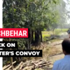 Article image for: West Bengal: MoS Home <i class="tbold">nisith pramanik</i>'s convoy attacked at Setai in Coochbehar