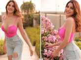 Nikki Tamboli looks chic in pink bralette and ripped jeans, see pictures