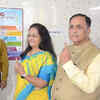 Former Gujarat CM Vijay Rupani after casting his vote with his wife Anjali