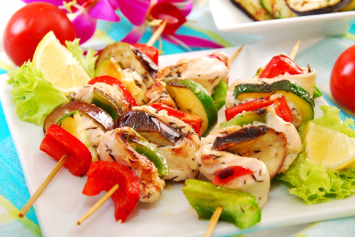 Vegetable and Chicken Skewers Recipe: How to Make Vegetable and Chicken ...