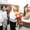 Chief minister of Gujarat Bhupendra Patel submits resignation of his government to governor Acharya Devvrat