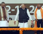 Gandhinagar, Dec 12 (ANI): Prime Minister Narendra Modi with Gujarat Governor Ac...