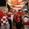 Croatia fans outside the stadium before the match