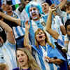 Argentina fans inside the stadium before the match