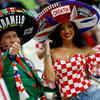 Fans inside the stadium before the match