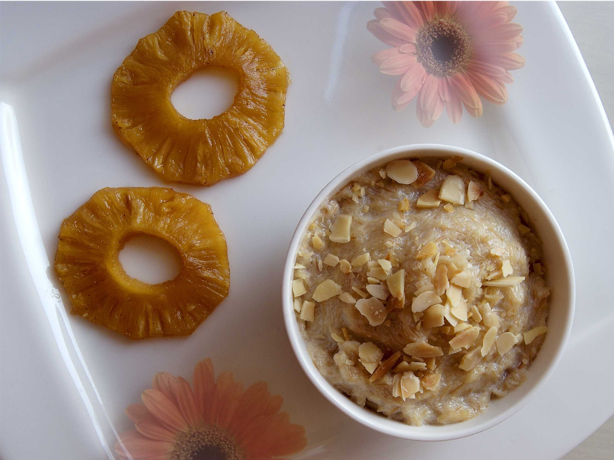 Pineapple Badam Halwa Recipe: How to make Pineapple Badam Halwa Recipe at Home - Times Food