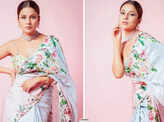 Shehnaaz Gill in a floral printed saree leaves us spellbound, pictures capture her ethnic glamour