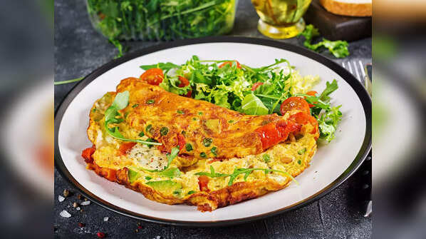 Eggs omelette with vegetables