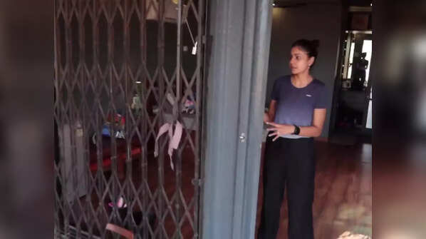 A grill at the entrance of the room