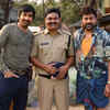 Ravi Teja, Praveen and Chiranjeevi (BTS pic)