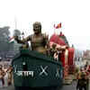 Assam's tableau shows Ahom warrior Lachit Borphukan on a boat and the view of Maa Kamakhya temple