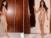 Disha Patani oozes oomph in a shimmery bodycon cut-out gown, see pictures