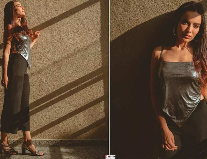Surbhi Jyoti is making heads turn in silver sequin top and black pants