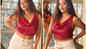 Monalisa raises the temperature as she poses in a red crop top