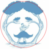 The face of a man with a mustache