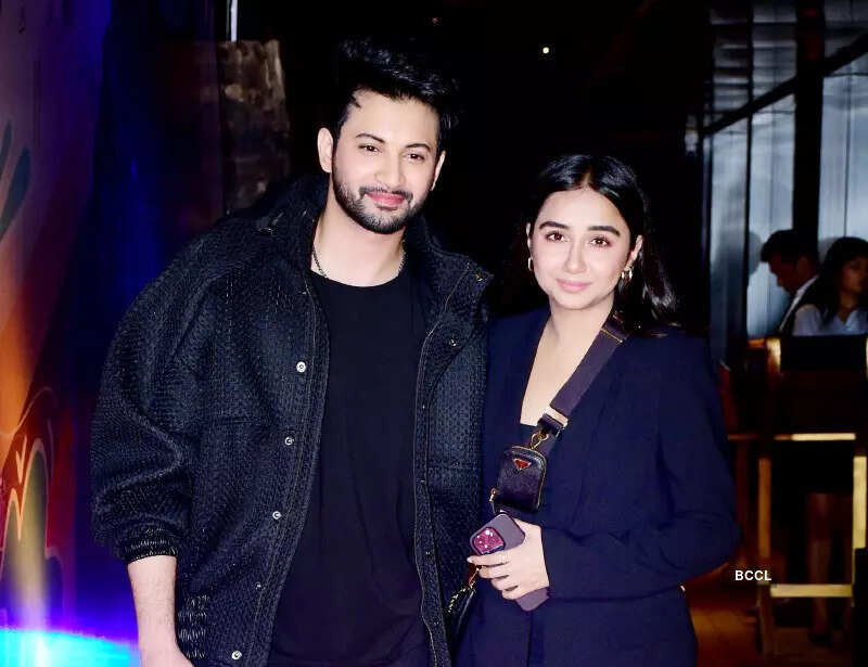 Rohit Saraf and Prajakta Koli twin in black at the success party of 'Mismatched 2'