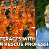 Article image for: PM Narendra Modi interacts with NDRF and other personnel involved in '<i class="tbold">operation dost</i>' in Türkiye and Syria