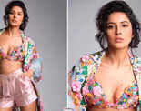 Shehnaaz Gill shakes up the internet in floral bralette and metallic pink shorts, see pictures
